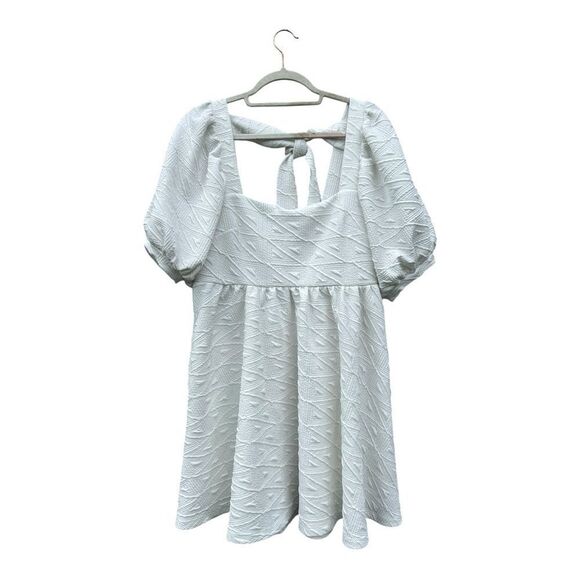 Free People Women's White Square Neckline Tie Back Violet Minidress Size large - Picture 4 of 9